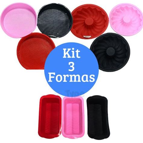 Kit Jogo Forma Assadeira Em Silicone Para Bolo Redondo P O Torta