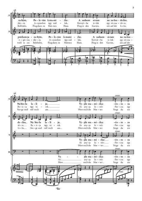 Bartók Béla Four Slovak Folksongs Sz 70 for Choir Free Sheet