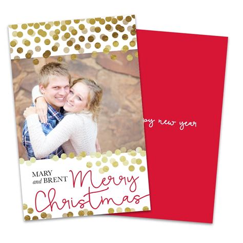 Personalized Gold Dots Photo Christmas Card - Walmart.com - Walmart.com