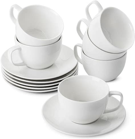 Amazon Btat White Tea Cups And Saucers Oz Tea Cups Set Of