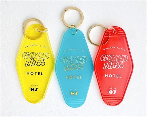 Motel Keychain Vintage Hotel Key Chain Retro Keyring Etsy