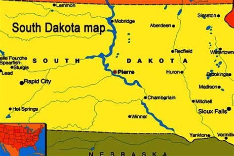 South Dakota Map Map Of South Dakota South Dakota Map USA Mapa