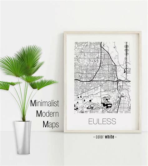 Euless Texas Euless TX Map Euless Map Euless Print Euless - Etsy