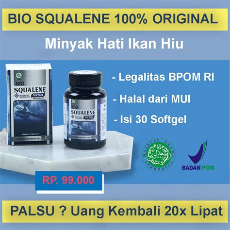 Jual Squalene Bio Squalene Minyak Hati Ikan Hiu Botol Untuk