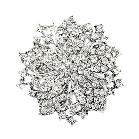 Brooch Shiny Comfortable Wearing Women Shiny Rhinestone Flower Brooch