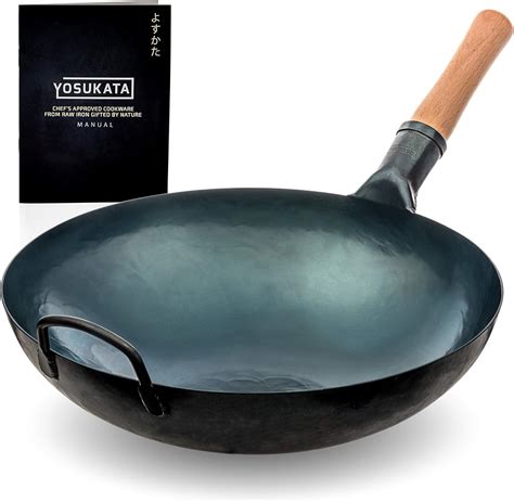 Buy Yosukata Blue Carbon Steel Wok Pan 36 Cm Woks And Stir Fry Pans