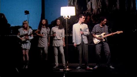 "Stop Making Sense" screen capture, 1984. L to R: Tina Weymouth, Edna Holt, Lynn Mabry, David ...