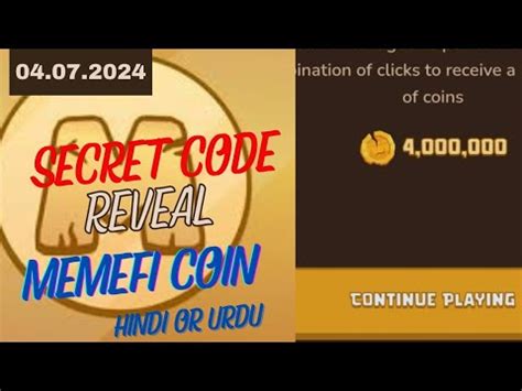 Memefi Secret Reward Combo Today 04 07 2024 Memefi 4 000 000 Coins