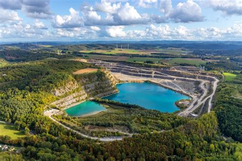 Luftaufnahme Balve Kies Tagebau Und Baggersee In Balve Im Bundesland