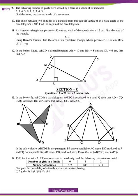 Cbse Class 9 Maths Sample Paper Set 3 Download Here