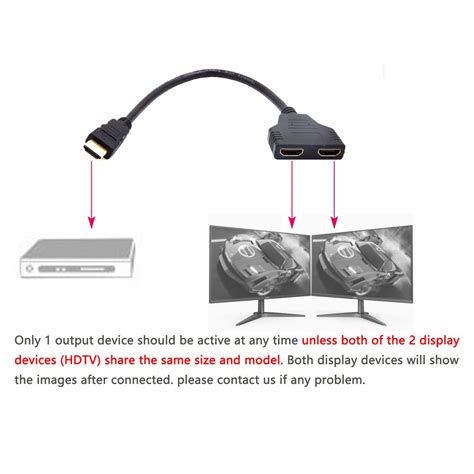 Cable Adaptador Divisor Hdmi Macho A Hdmi Hembra Dual De A V As