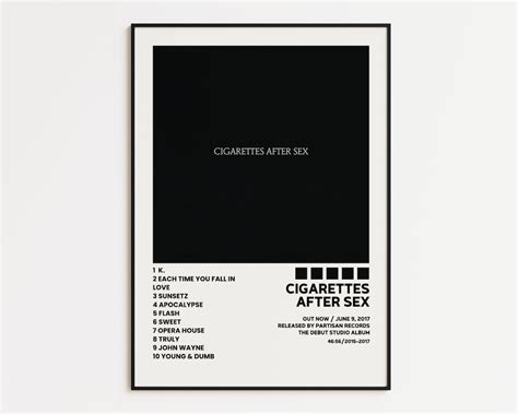 Zigaretten After Sex Cover Poster Album Wall Print Tracklist Poster