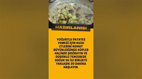 Yoğurtlu Patates Yemeği Tarifi Nasıl Yapılır Gaziantep Yoğurtlu