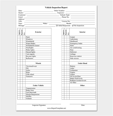 22 FREE Vehicle Inspection Forms Word PDF