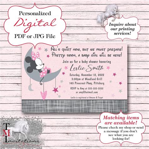 Minnie Mouse Baby Shower Invitations Template