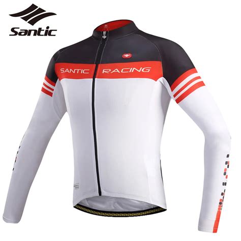 Santic Men Long Sleeve Cycling Jersey Uv Proof Mtb Road Downhill