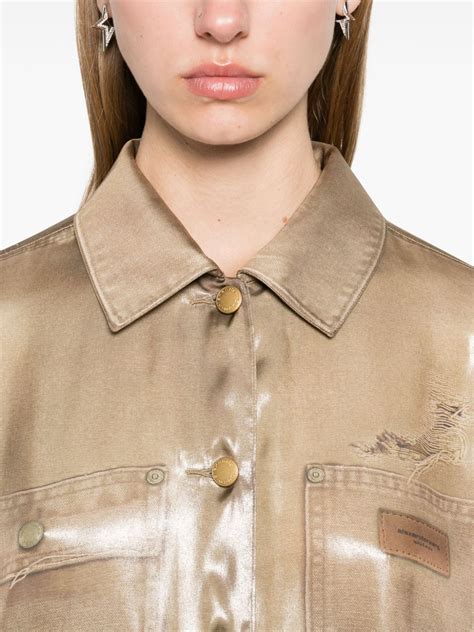 Alexander Wang Trompe L Oeil Print Shirt Neutrals Farfetch Uk