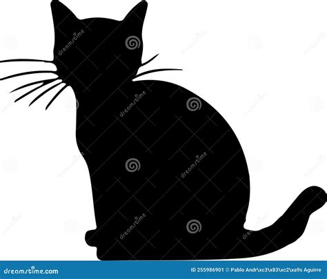 Isolated Beautiful Cat Silhouette Illustration Stock Vector