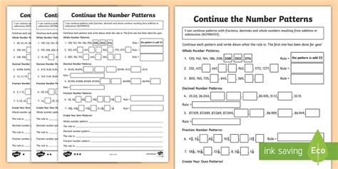 Number Patterns Differentiated Activities Teacher Made