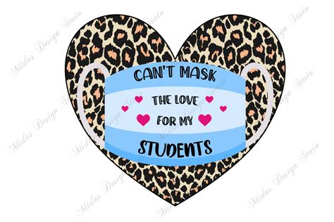 Sublimation Heart Leopard For Teacher Graphic By MidasStudio