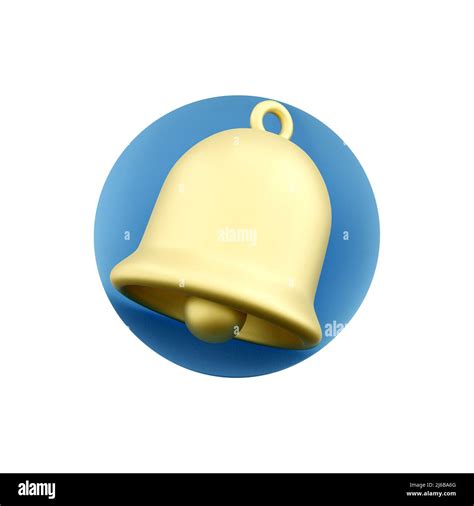 3d Render Christmas Bell Isolated On White Background Gold Jingle