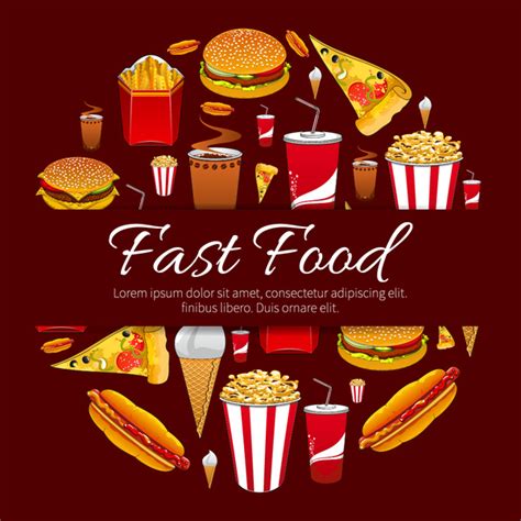 Creative fast food background vector design 05 free download