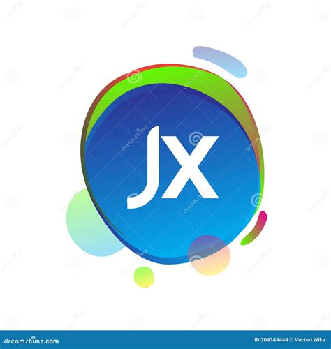 Letter Jx Logo With Colorful Splash Background Letter Combination Logo