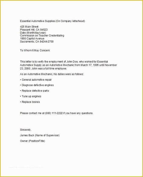 Free Letter Of Employment Template Of 40 Proof Of Employment Letters ...