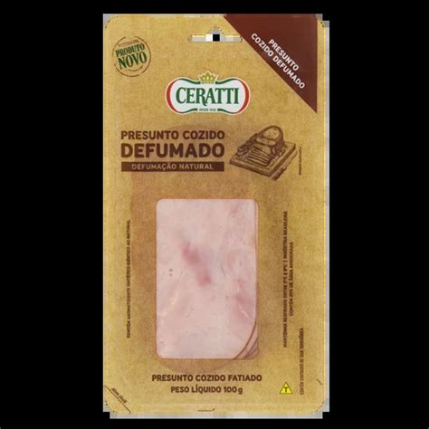 Presunto Cozido E Defumado Fatiado Ceratti 100g Panelão Supermercados