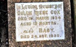 Dulcie Irene Cox 1932 1934 Find A Grave Memorial