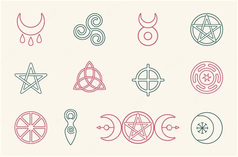 Premium Vector | Collection of magical and pagan symbols illustration