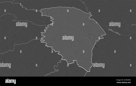 Zoom in on Zanzan district of Côte d Ivoire outlined Oblique