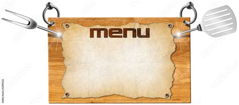 Menu Wooden Signboard Stock Illustration | Adobe Stock