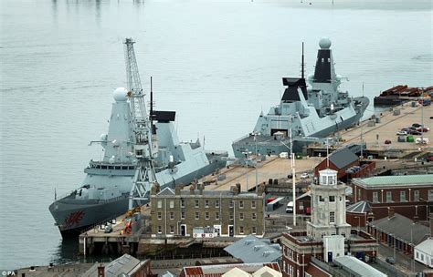 Royal Navys Entire Fleet Of Warships Docked In Portsmouth Harbour For