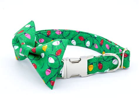 Christmas Lights Dog Collar, Green Christmas Dog Bowtie, Bling Cat ...