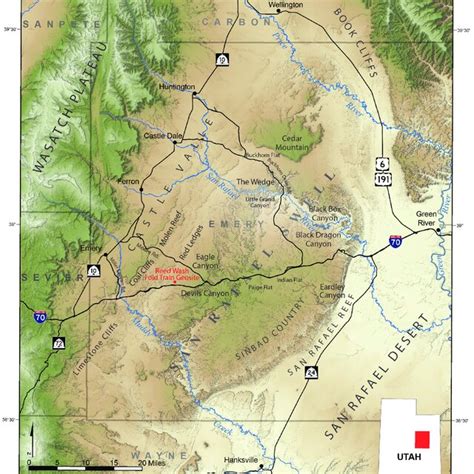 The San Rafael Swell And Vicinity East Central Utah Showing The