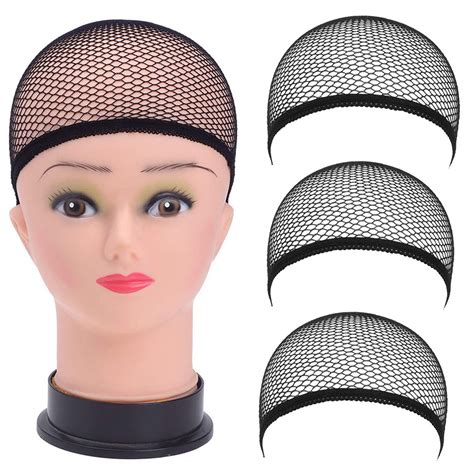 3 Pc Wig Caps Elastic Stocking Wig Liner Cap Nylon Stretch Mesh Nylon