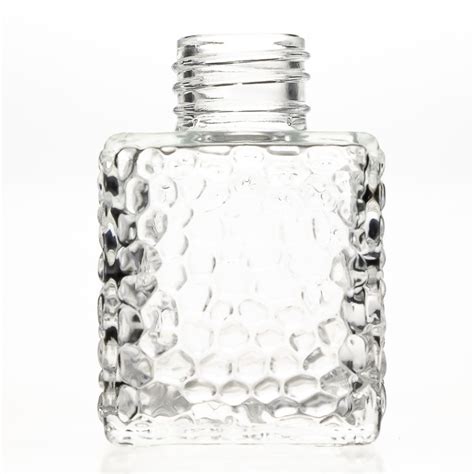 Home Air Fragrance T Bottle Square Shaped 80ml Clear Water Cube Glass Diffuser Bottles With