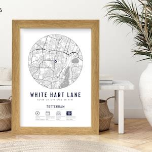 Tottenham Stadium Minimalist Map Print Frames Hotspur Stadium Gift