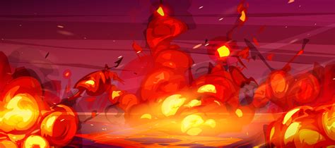 Fire background, cartoon red bomb explosion 13224301 Vector Art at Vecteezy