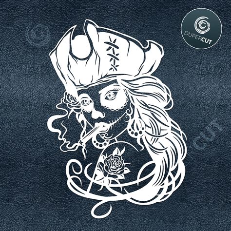 Pirate Sugar Skull Svg Pdf Dxf Dupercut