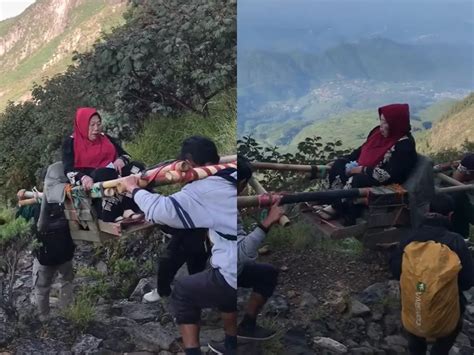 Momen Mbok Yem Pemilik Warung Di Puncak Lawu Mudik Turun Gunung Dengan