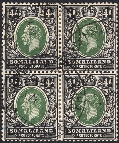 Somaliland A Green Black Block Of Sg Fine Used Imperium