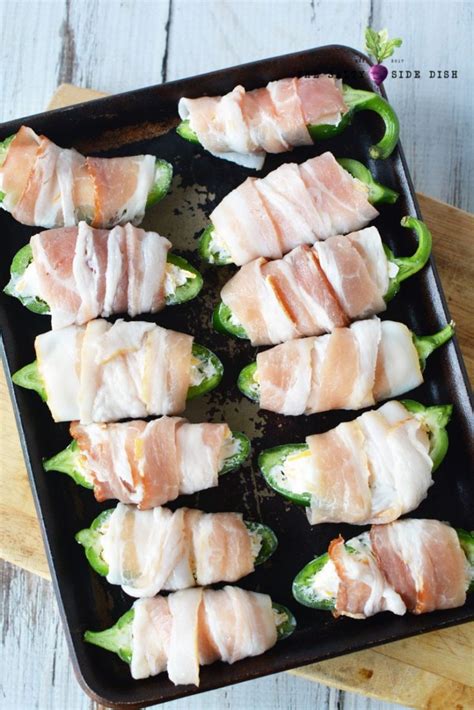 Bacon Wrapped Stuffed Jalapeños Salty Side Dish