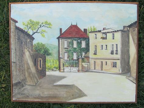 Huile Sur Toile Henri Royere Rue De Village Gard N Mes