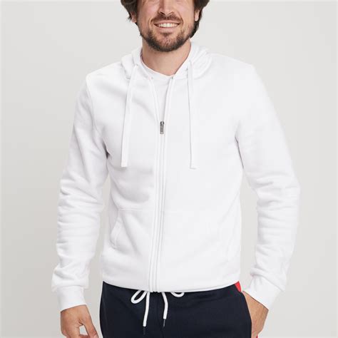 Sweat Zipp Molleton Capuche Blanc Homme La Halle