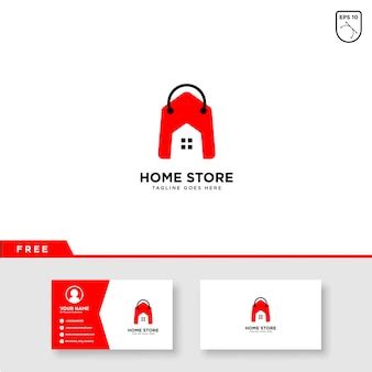 Premium Vector | Home store logo vector and business card template