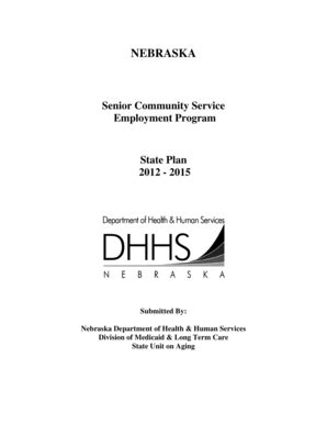 Fillable Online Dhhs Ne Nebraska Senior Community Service Employment