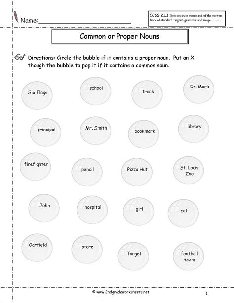 Proper And Common Noun Worksheet Printable Word Searches