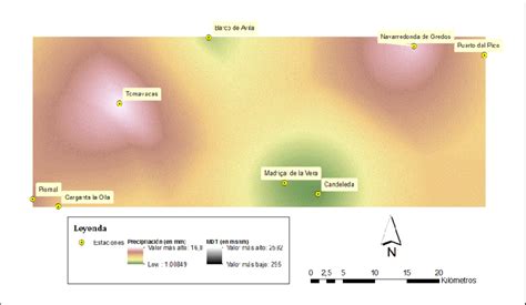 Precipitación Según El Modelo De Interpolación De Datos Kriging Download Scientific Diagram